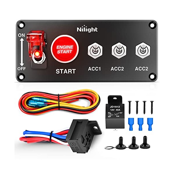 Nilight Nilight Ignition Rocker Switch Panel 12V 5 in 1
