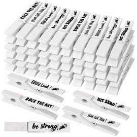 Kigeli 30 Pcs Spirit Clips Cheer Pins Cheerleader Gifts Clothes Pins for Backpacks Competition Glittered for Team Cheer Gifts Stuff Supplies Party Favors Accessories Bulk(White,Shiny)