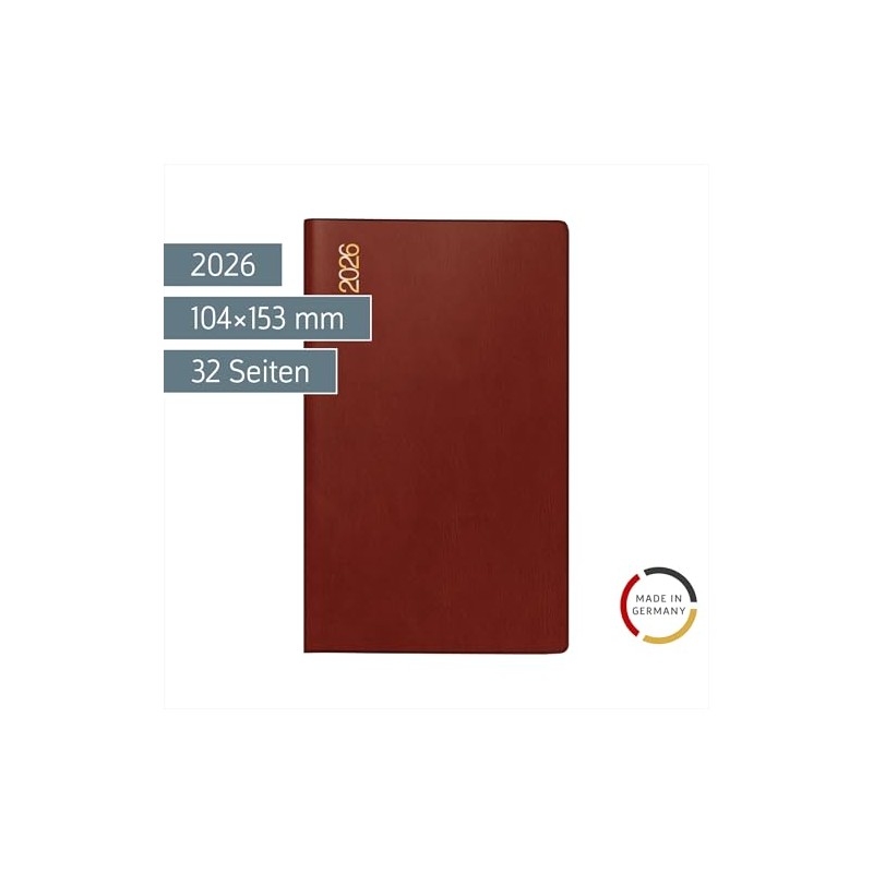rido/idé Pocket Calendar Model Plain Planner 2026 | A6, Plastic,