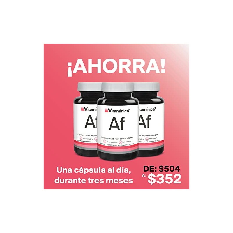 Vitaminica Ácido Fólico Cápsulas 390 Vitamina Por Cápsula Días