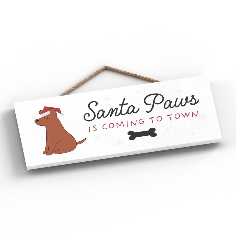 Global Designs SANTA PAWS DOG PET THEMED CHRISTMAS DECORATIONS WOODEN
