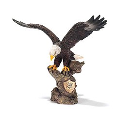 Dicksons Wings as Eagles Golden Shield Decorative 8 inch Bronze Finish Resin Stone Figurine