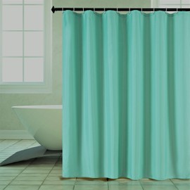 Biscaynebay Quality Fabric Shower Curtain Liners 72 Inch by 72 Inch, Teal Water Resistant Bathroom Curtains Rust Resistant Grommets & Weighted Bottom Hem Machine Washable