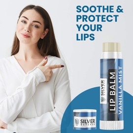 Silver Support 100% Natural Moisturizing Lip Balm for glossy, smooth, & healthy Lips - Ultra Conditioning to Soothe Dry Chapped Lips (Pack of 3)