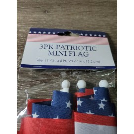 Greenbrier PATRIOTIC AMERICAN FLAG ~ Red White Blue Stars JULY 4TH MEMORIAL. 3 Pack