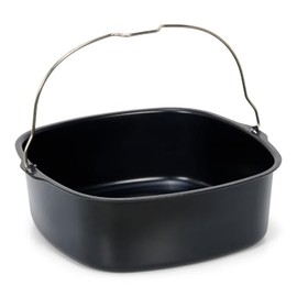 Patisse 02858 - Stampo quadrato, stampo apribile con manico per Friggitrice ad Aria Calda Air Fryer XL & XXL, Nero, 20 x 7 cm, acciaio rivestito senza PFAS