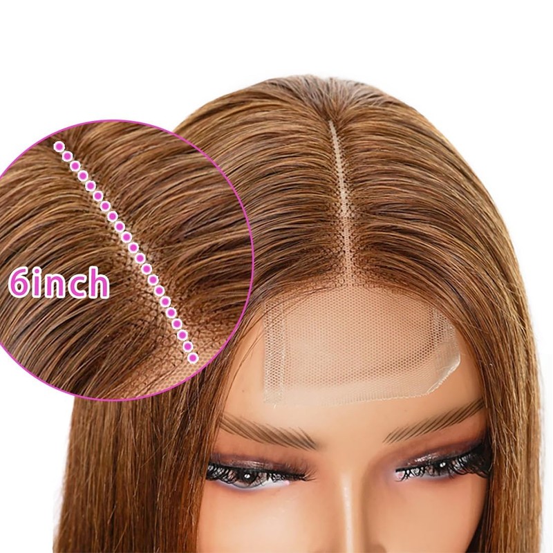 OLFORY Brown Striaght human hair wigs HD Lace Closure wigs