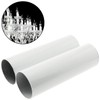 E-outstanding Candle Light Cover Sleeve 2PCS 25x80mm White Metal Lamp