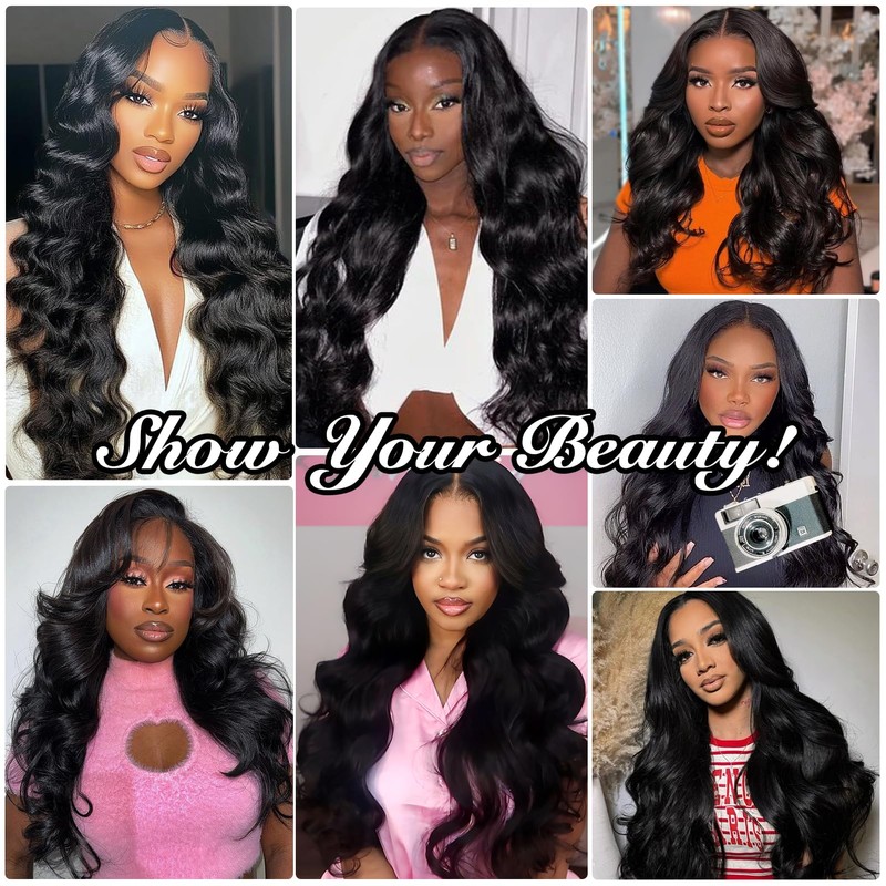 AceWig 26 Inch Body Wave Lace Front Wigs Human Hair