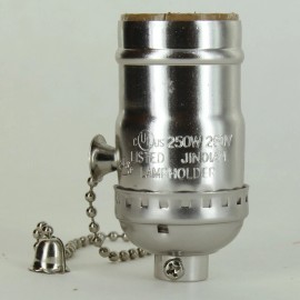 Zing Ear On-Off Pullchain Switch Nickel Plated E-26 Base Lamp Socket 1/8ips Cap 30774J