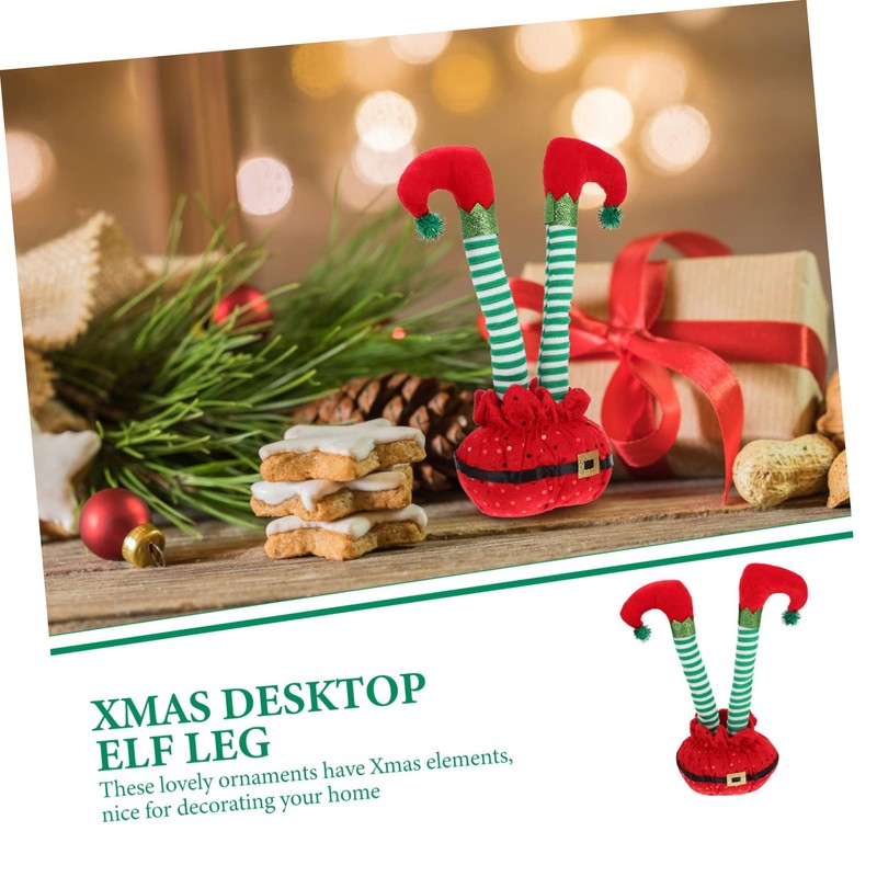 CHILDWEET Neutral Home Decor Inverted Elf Leg Christmas Ornament Cotton