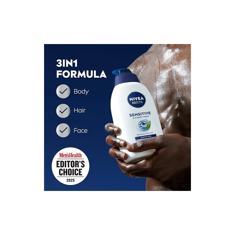 Nivea Men Sensitive Body Wash for Sensitive Skin with Bamboo