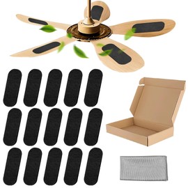 Soleeya 15 Pack Ceiling Fan Air Filters for Blades, Fan Blade Air Purifier Pads, Fan Filters for Ceiling Fan Blades, Reusable Carbon Filter Pad for Home Bedroom Living Room (Thickness 0.4 inch)