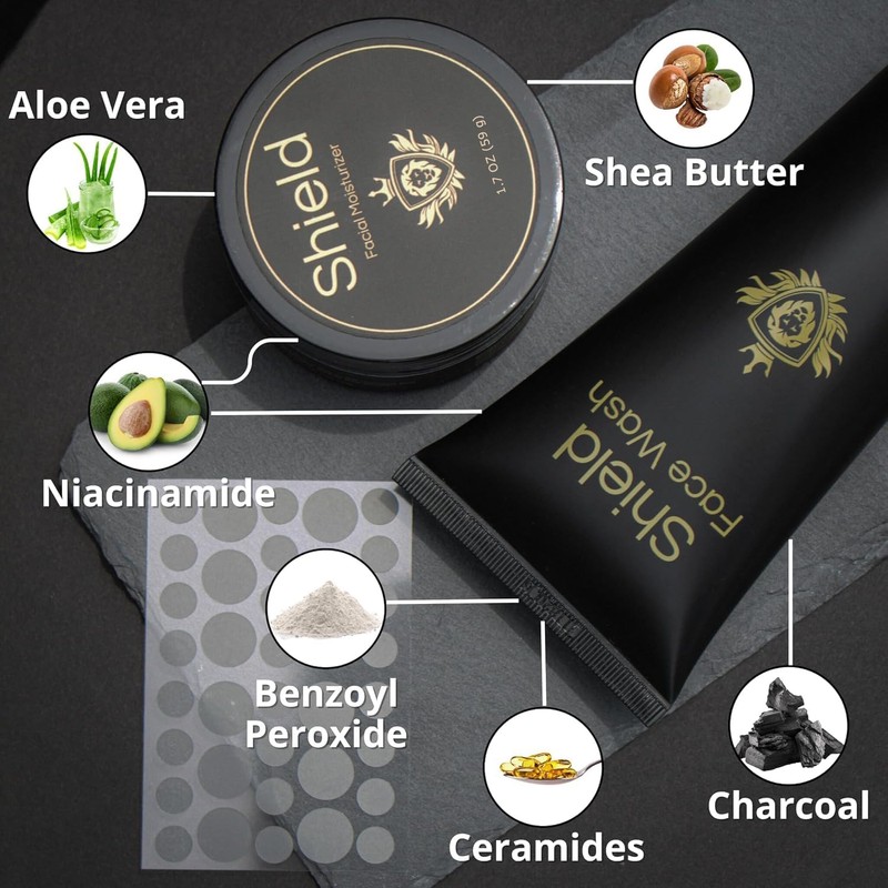 Acne System for Men and Boys, Face Wash, Moisturizer, Pimple