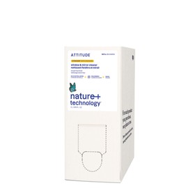 ATTITUDE Window & Mirror Cleaner Refill, EWG Verified, Plant- & Mineral-Based, Vegan & Streak-Free Glass Spray, Citrus Zest Scent, 67.6 Fl Oz