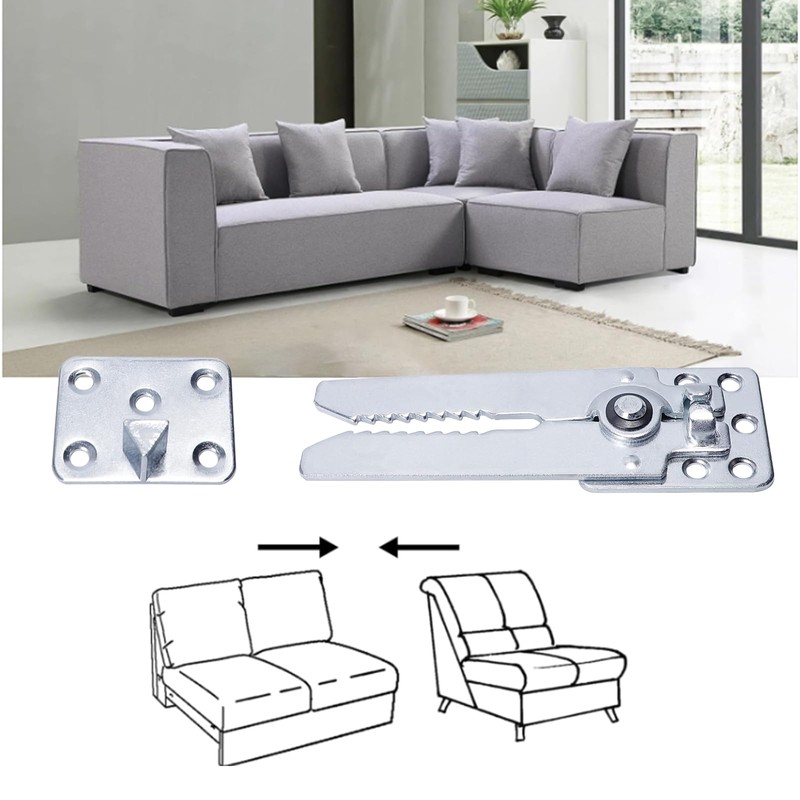 Li-TianFeng 2 Pack Sectional Couch Connectors Metal Couch Clips Sofa