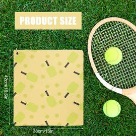 Pickleball Towel, 15x16.5 Inch Single-Sided Prints Pickle Ball Towels with Carabiner Clip Microfiber Golf Towel Fashion Pickleball Blanket Accessories Gifts for Women Pickleball Lovers (Yellow)