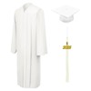 CLERKMANS White Cap & Gown & Tassel Package - High