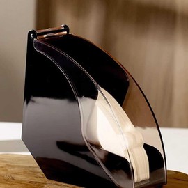 Coffee Filter Holder Coffee Paper Storage Container Plastic Filter Paper Dispenser Case for V Shape and Cone Shape Coffee Filters, 1 Piece (Black)