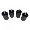 Leg Daddy 3" Black Round HDPE Plastic Sofa Leg, Set