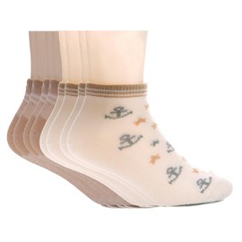 GRNBOTCASA Organic Cotton socks,All-Season for Kids,Soft&Breathble Socks,Pack of 4 (AU, Age, 3 Years-5 Years,16-18CM,Sailing&Star)