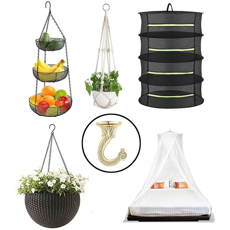 OBSTKUCHEN 2 Sets Large Swag Ceiling Hooks Heavy Duty Swag