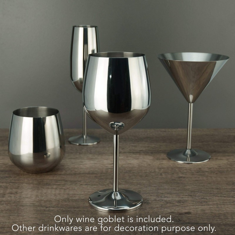 PG Set of 4 Stainless Steel Wine Glass - 18.5oz