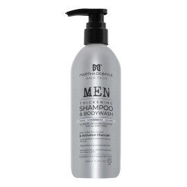 MARTHA DEBYALE HAIR TECH For Men 3en1 Shampoo. Melena, barba, bigote y cuerpo. Con extracto de Grano de Café y Carbón Activado, 450 ml.