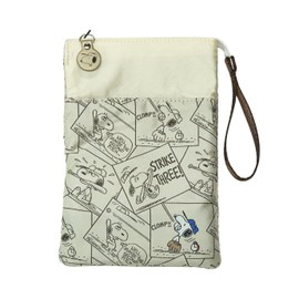 Peanuts PND49301H Cream Sacoche Base Ball Pattern Off White