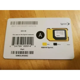 Sprint SIMOLW506C 3in1 Triple Cut SIM Card A