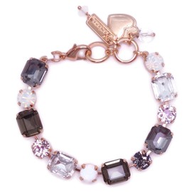 Mariana Ice Queen Yellow Goldtone Bracelet Grey Vitrail Olivine Crystal Rectangle Mosaic M1154