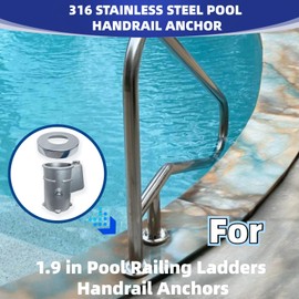 WZKO Pool Handrail Anchor Kit – Heavy-Duty 316 Stainless Steel Anchors for Inground Pool Ladder Escutcheons, Prevents Corrosion, Concealed Design Pack 2