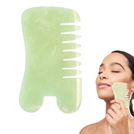 Gua Sha Kamm,Gua Sha Stein,Guasha,Gua Sha,Jade Stein,Massagekamm,Gua Sha Brett Kamm Naturstein Multifunktionale,Gua Sha Brett Kamm Für Gesichts Yoga Massieren,Kopfhaut/Rücken/Nacken/Körper Massage