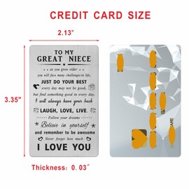 Gezxin Great Niece Card Gifts- Happy Birthday Great niece Card for Girl- To My Great Niece- Special Great Niece Christmas Xmas Valentines Mother's Day Easter Presents