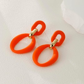 SIXDUTON Large Hanging Earrings for Women, Hoop Earrings Acrylic Colourful Earrings, Retro 80s 90s Neon Earrings Exaggerated Fashion Jewellery, Carnival Theme Party Earrings Aesthetic, Acrylic, No