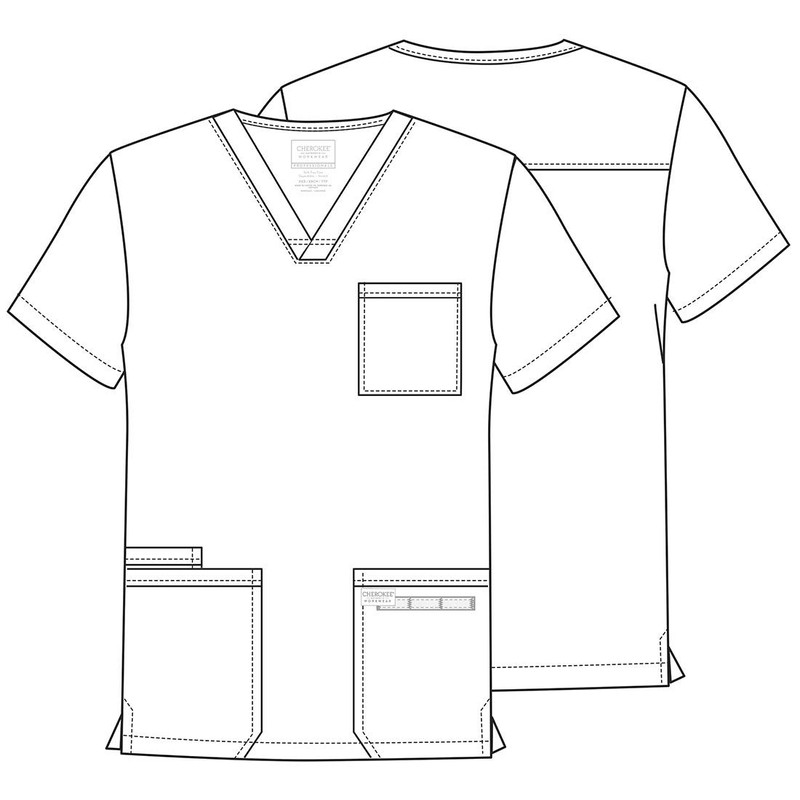 Cherokee Cherokee Scrubs for Men Workwear Professionals V-Neck Four-Pocket Scrub