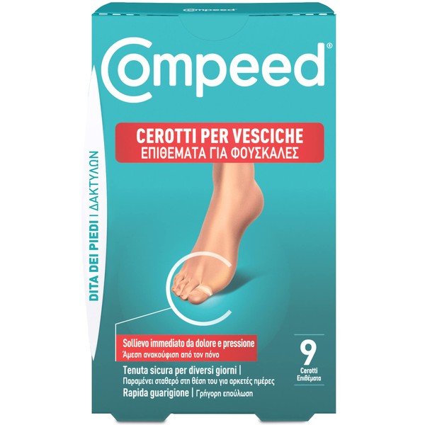 COMPEED 9 x Long Lasting Waterproof Fast Healing Toe Blister Plasters