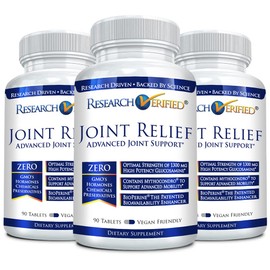 Research Verified Joint Support - Glucosamine, MSM, Turmeric, Boswellia, BioPerine - Vegan - 270 Capsules - 3 Month Supply