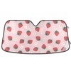 Pink Strawberry Flowers Car Windshield Sun Shade Women Girls Car