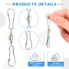 TecUnite 10 Pack Swivel Hooks Clips Smooth Spinning Dual Clip