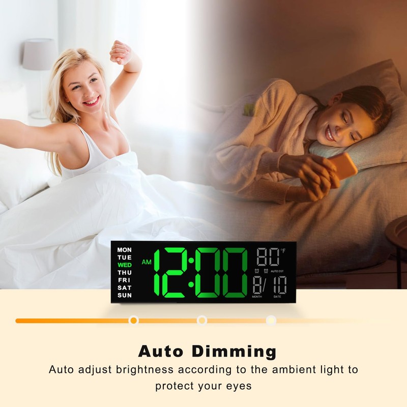 JALL 16" Large Digital Wall Mount Clock, Count Down Timer,