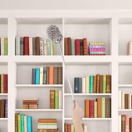 Relaxdays Duster Set of 3, Extendable Telescopic Pole up to 77 cm, Washable Microfibre, Car & Household, Dust Mop, Grey