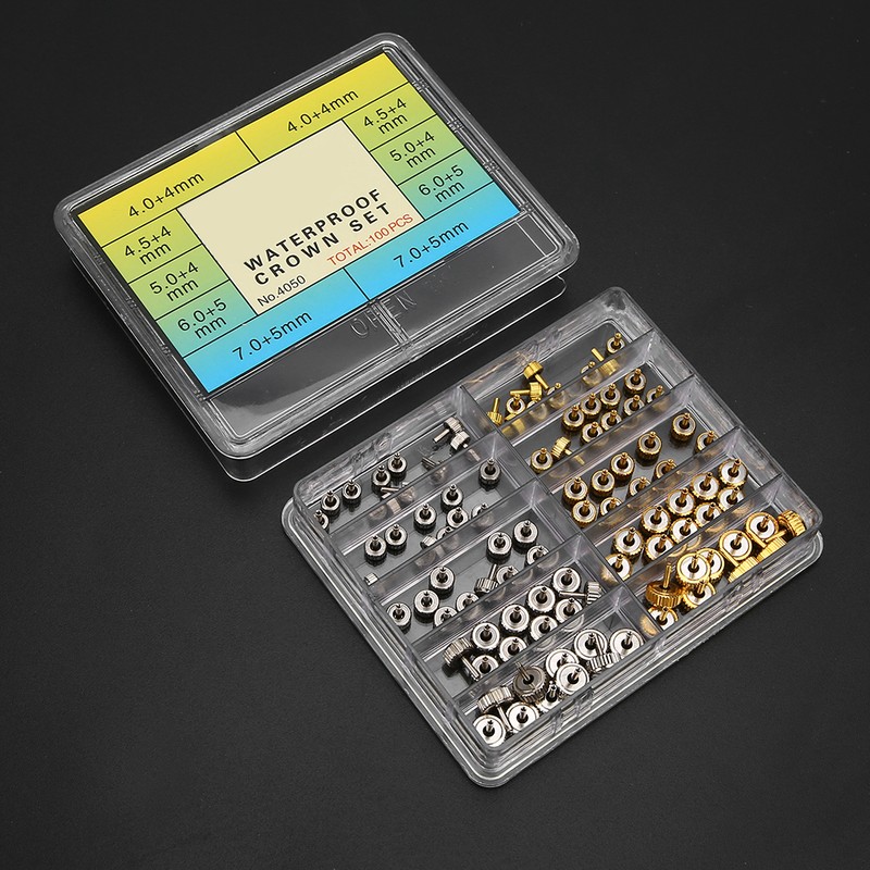 Professional Watch Crown Set Accessory Repairing Replacement Tool Kit with