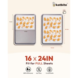 Katbite 16x24 inch Heavy Duty Parchment Paper Sheets, 100Pcs Precut Non-Stick Full Parchment Sheets for Baking, Cooking, Grilling, Frying and Steaming, Full Sheet Baking Pan Liners [Advanced Series]