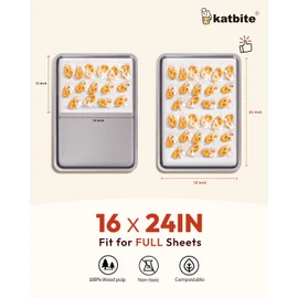 Katbite 16x24 inch Heavy Duty Parchment Paper Sheets, 100Pcs Precut Non-Stick Full Parchment Sheets for Baking, Cooking, Grilling, Frying and Steaming, Full Sheet Baking Pan Liners [Advanced Series]