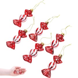 Christmas Candy Ornaments, 6PCS Sweet Candy Shaped Christmas Decorations Baubles for Vintage Xmas Holiday Winter Party Decoration
