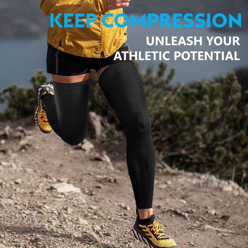 KEKING Full Leg Compression Sleeves, Unisex, Thigh High Compression Stocking