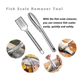 JINSHIN Seafood Preparation Tools, Silver 2 Pieces