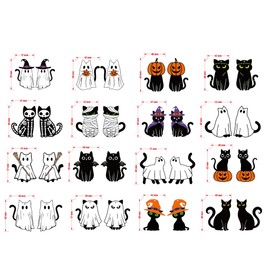 16 Pairs Acrylic Halloween Earrings for Women Ghost Cat Earrings Dangle Spooky Cute Halloween Jewelry Gifts