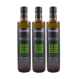 (3 Pack Premium) Kouzini Greek Premium Extra Virgin Olive Oil, Cold Pressed, Single Origin, Rich Flavor & Aroma, 500ml